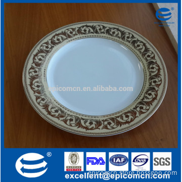 10.5"/9"/7.5" round Excellent houseware good fine porcelain custom made wholesale restaurant dinner plates, gold printing